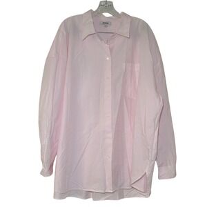 NWT Madewell The Easy Shirt in Poplin pink women's 3x preppy girly office bold